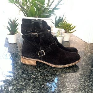 Paul Green Black Suede Ally Moto Boots